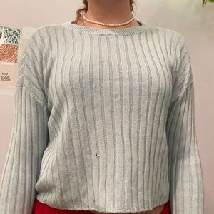 light blue sweater